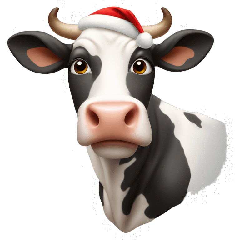 cow wearing santa hat  emoji