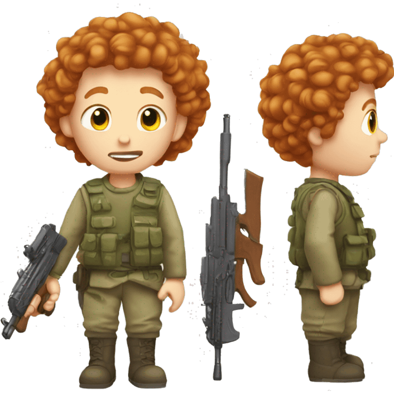 ginger boy with permed hair and small arms emoji