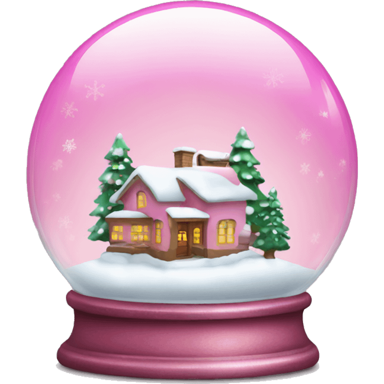 Pink Christmas snowglobe emoji