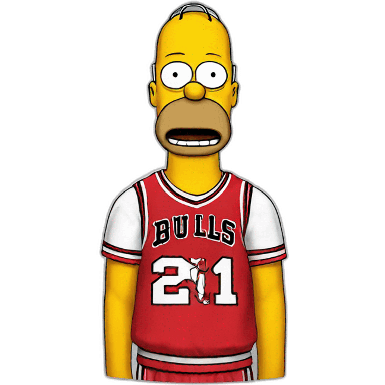 homer simpson wearing chikago bulls jersey emoji