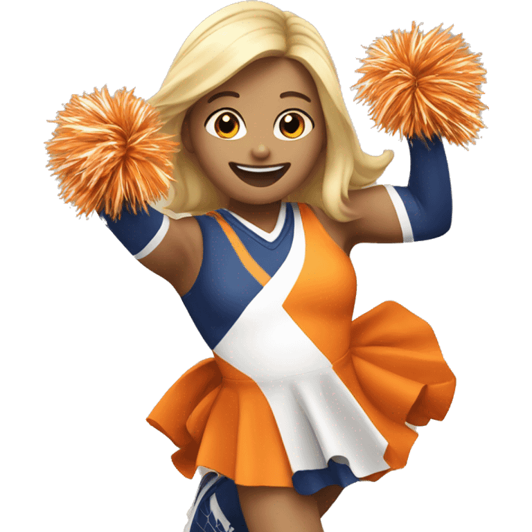 cheerleader cheering in orange colors emoji