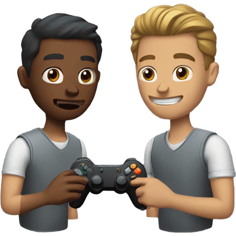 two men play video games emoji