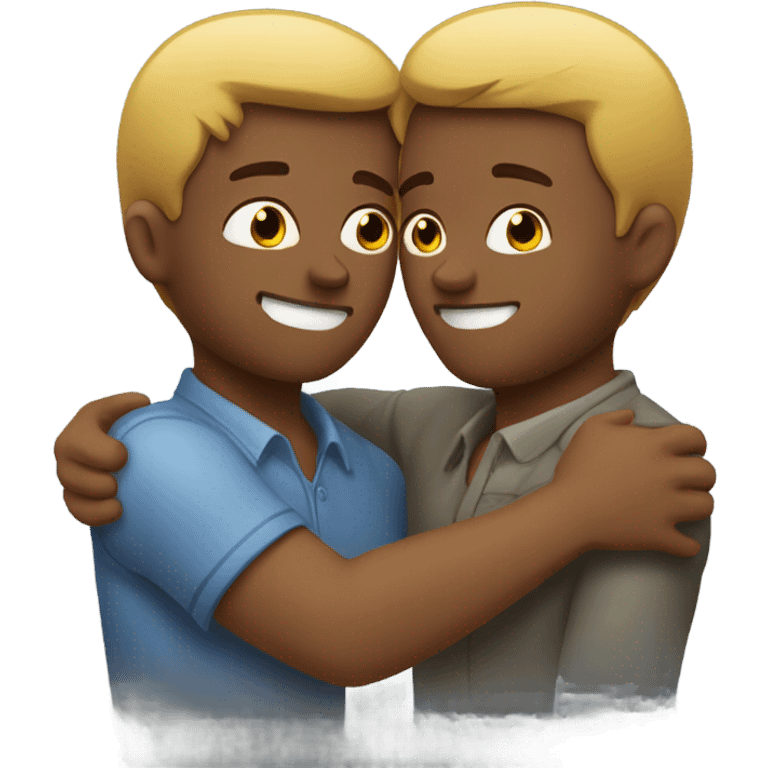 Two men tenderly embracing emoji