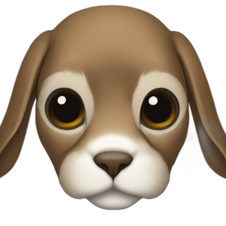 brown holland lop rabbit wearing batman mask (portrait, facing forward, iOS 17 style, happy) emoji