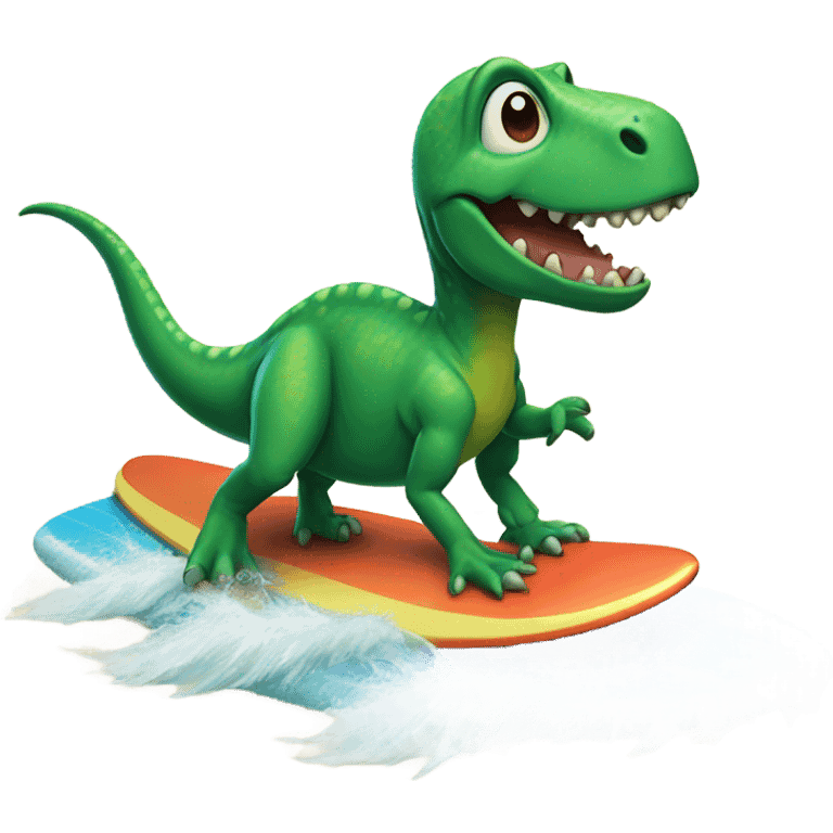 dinosaur riding a surfboard emoji