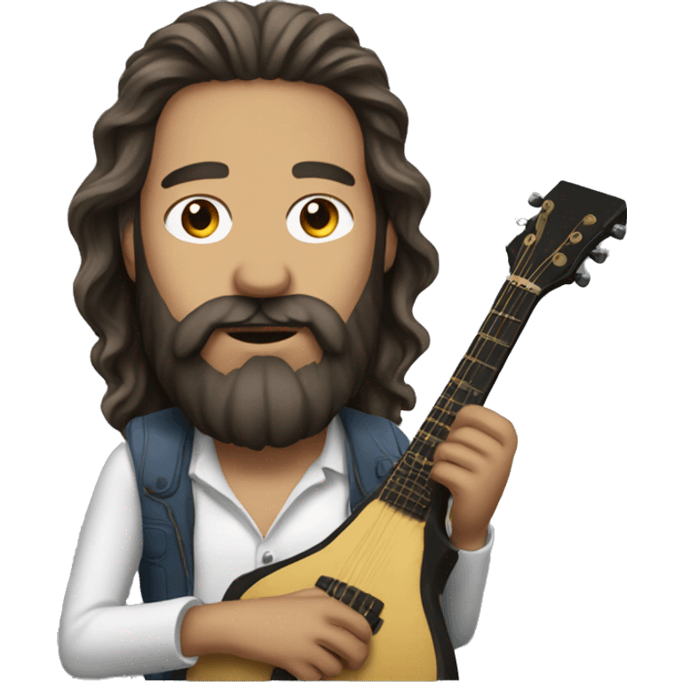 musician, man, long hair, beard emoji