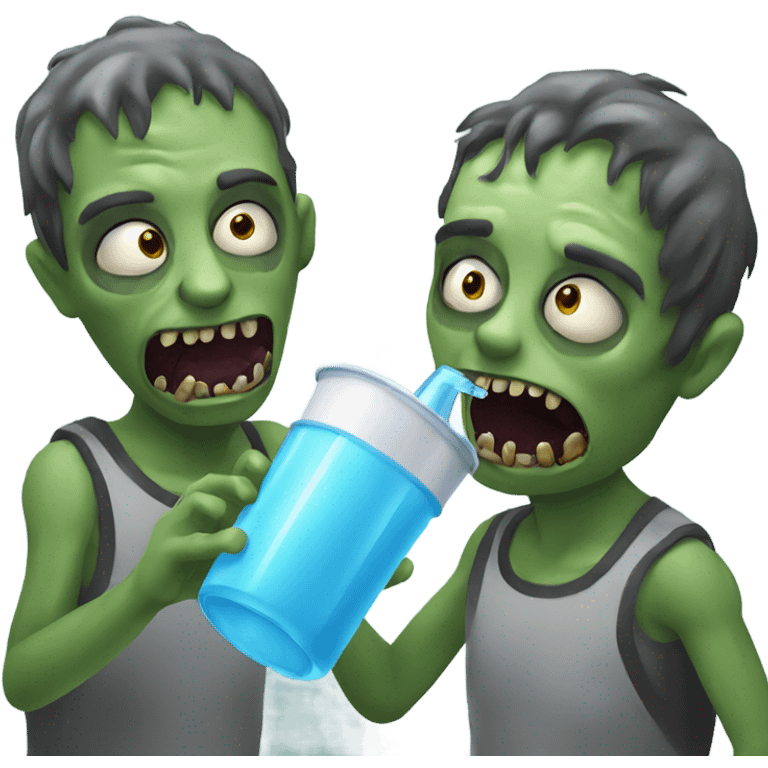 Zombies drinking water emoji