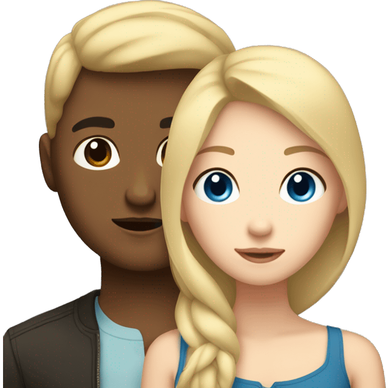 Blonde girl with blue eyes and Filipino man with black hair and light brown skin emoji