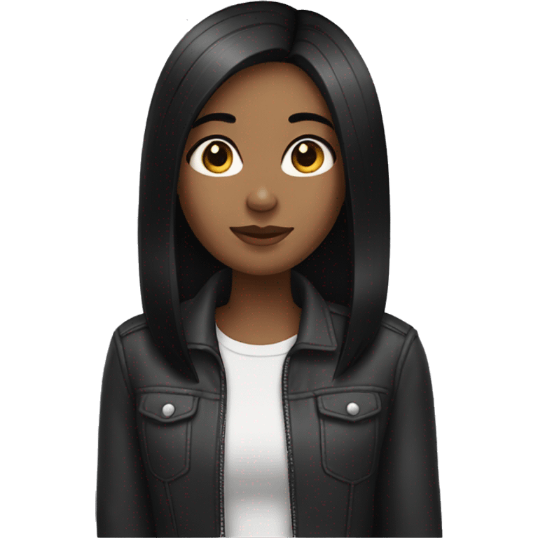 Girl with straight black hair  emoji