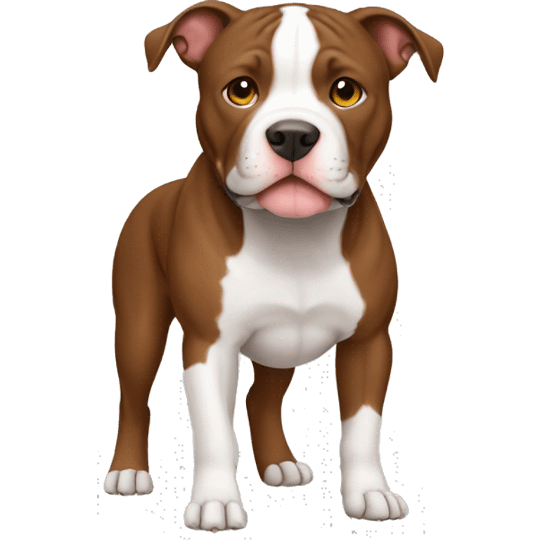 Pitbull marrón con blanco  emoji