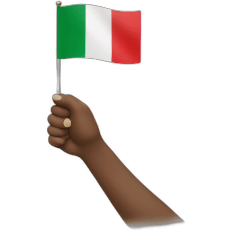 Hand holding italian flag emoji