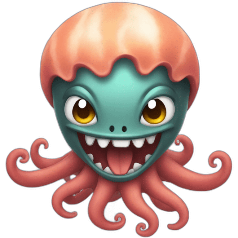 cute kraken raging emoji