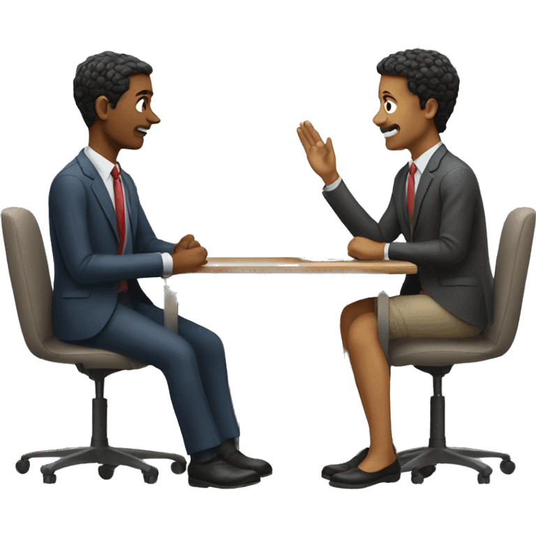 2 people talking job interview semi casual emoji