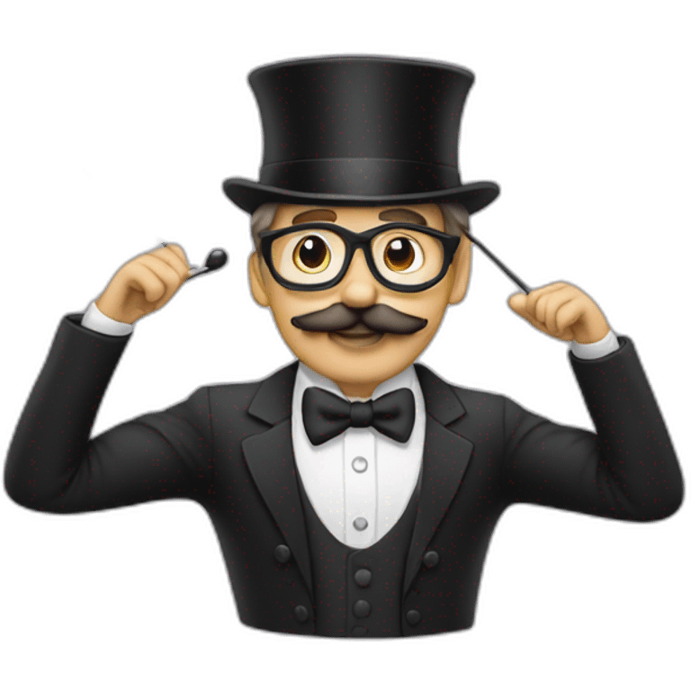 conductor glases mustache emoji