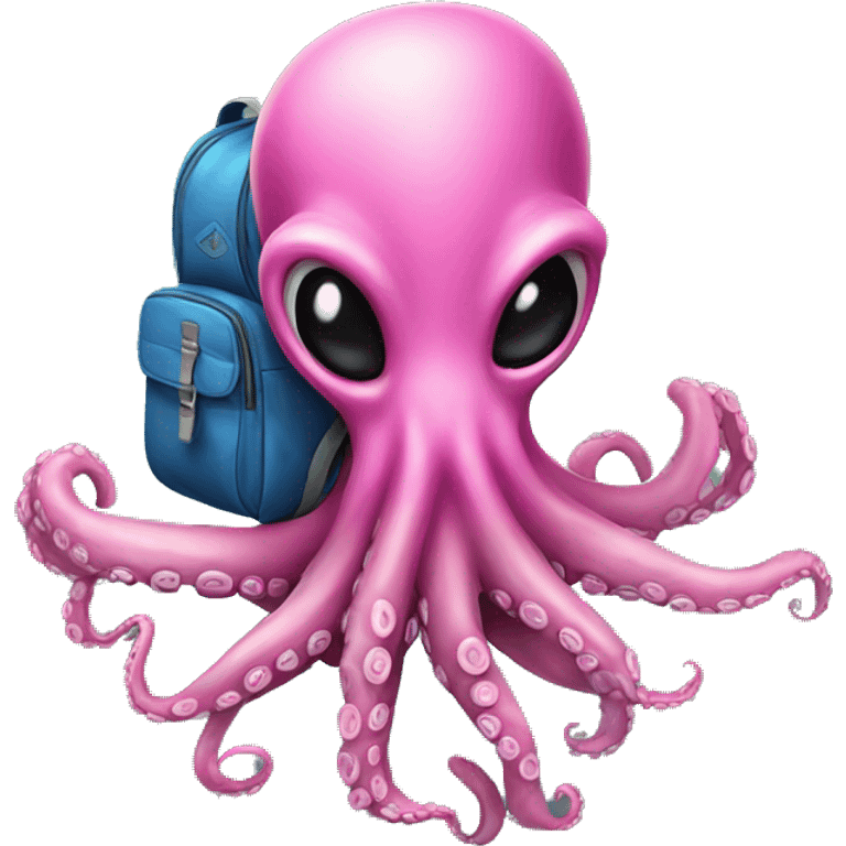 Alien Octopus with backpack  emoji