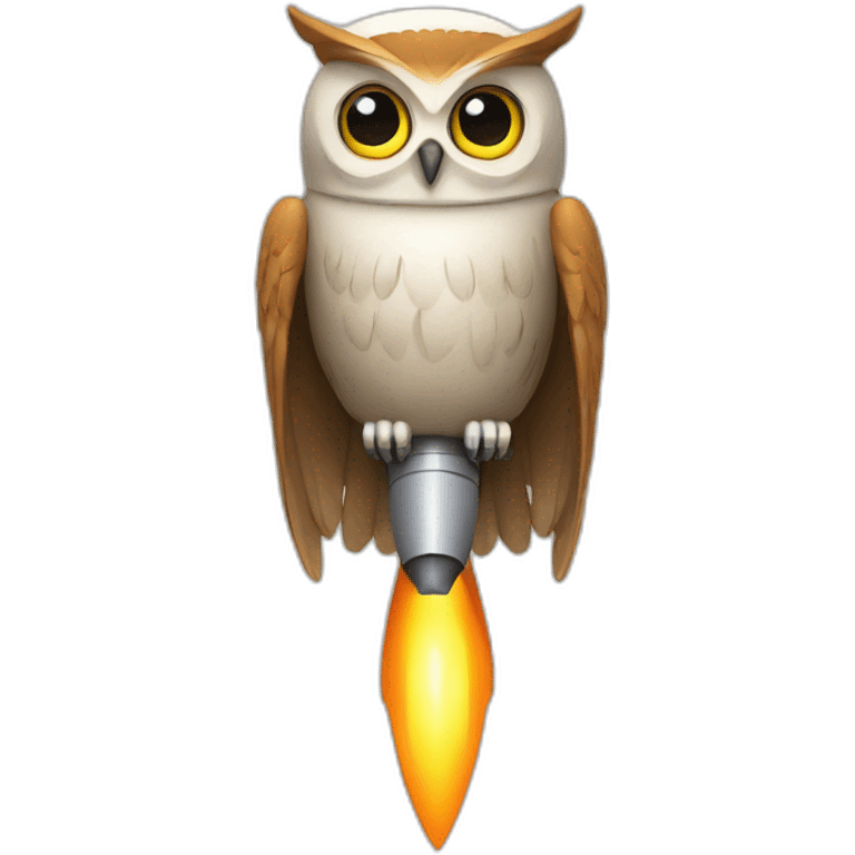 owl on a rocket emoji