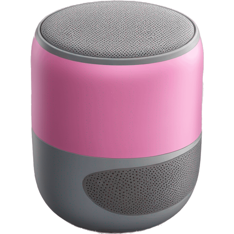 Realistic pink and gray portable smart speaker isolated.  emoji