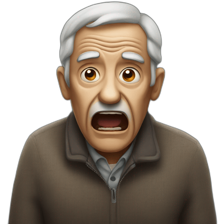 shocked dark old man emoji