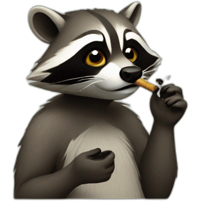 racoon smoking emoji