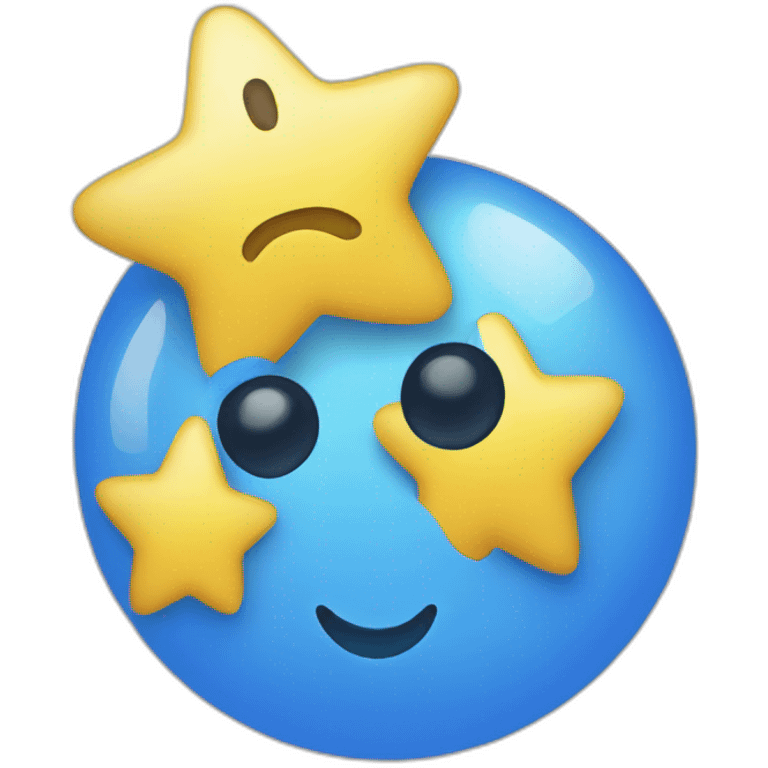 star smiley blue emoji