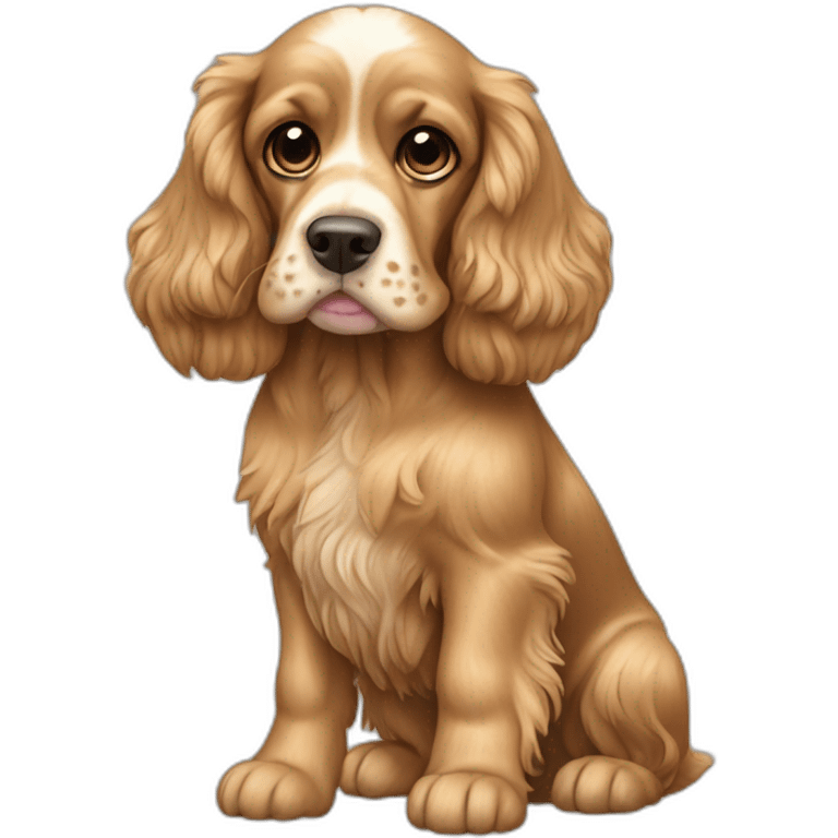 Dog-english-cocker-spaniel-full-body-golden emoji