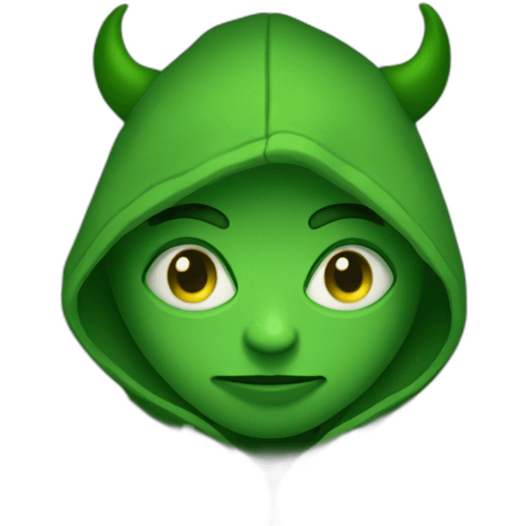 Green hoddie with demon eyes emoji