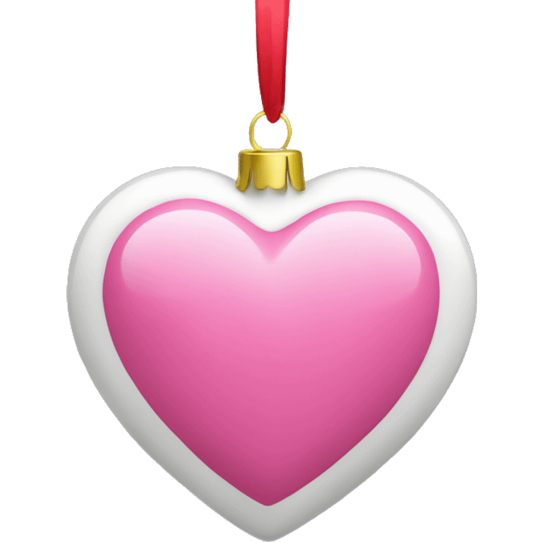 pink heart shaped christmas ornament  emoji