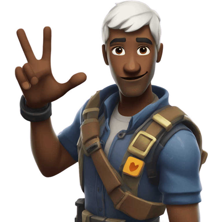 Fortnite character giving an L sign emoji