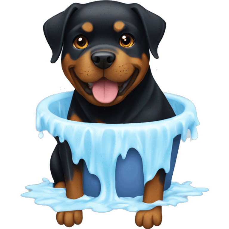 Rottweiler washing emoji