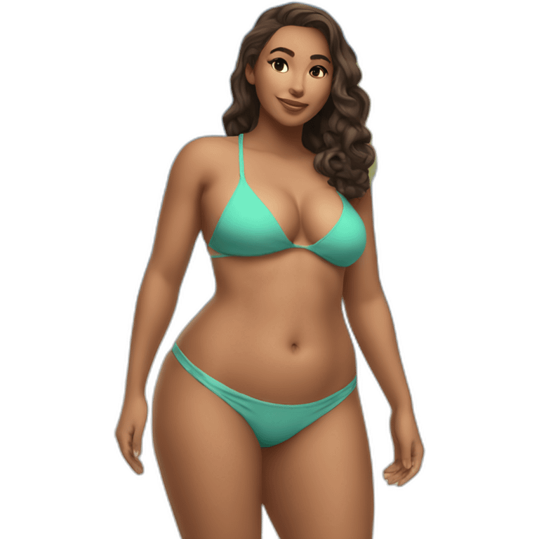 Slim-thicc Caucasian woman bikini pose (beach body) emoji