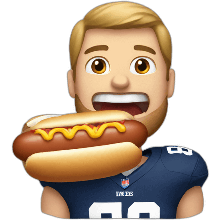 American football player eating a hot dog emoji