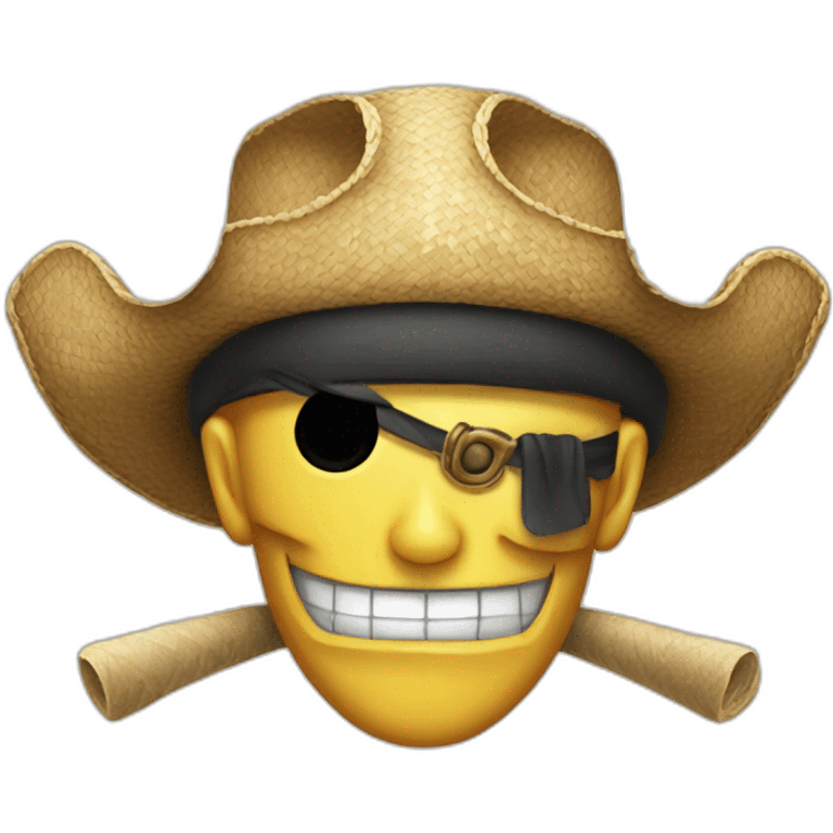 Straw hat pirate logo emoji