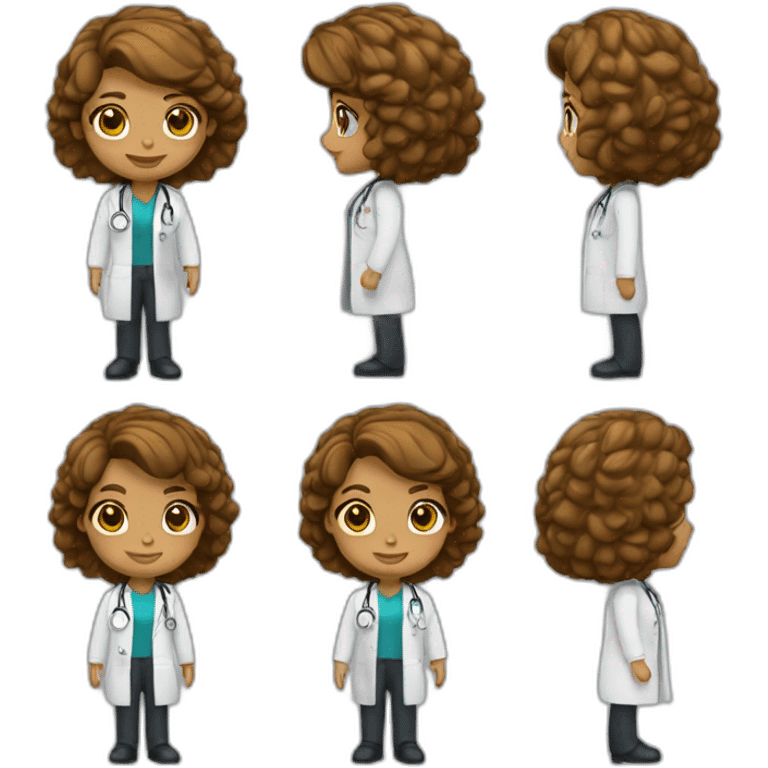 doctora pelo corto castaño claro emoji