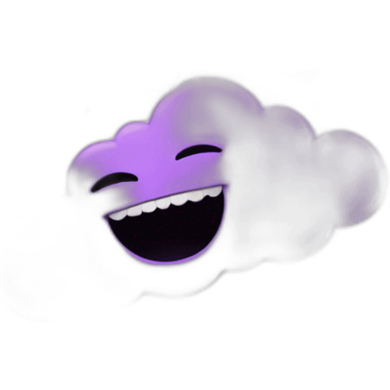 purple cloud with a face with sharp teeth emoji