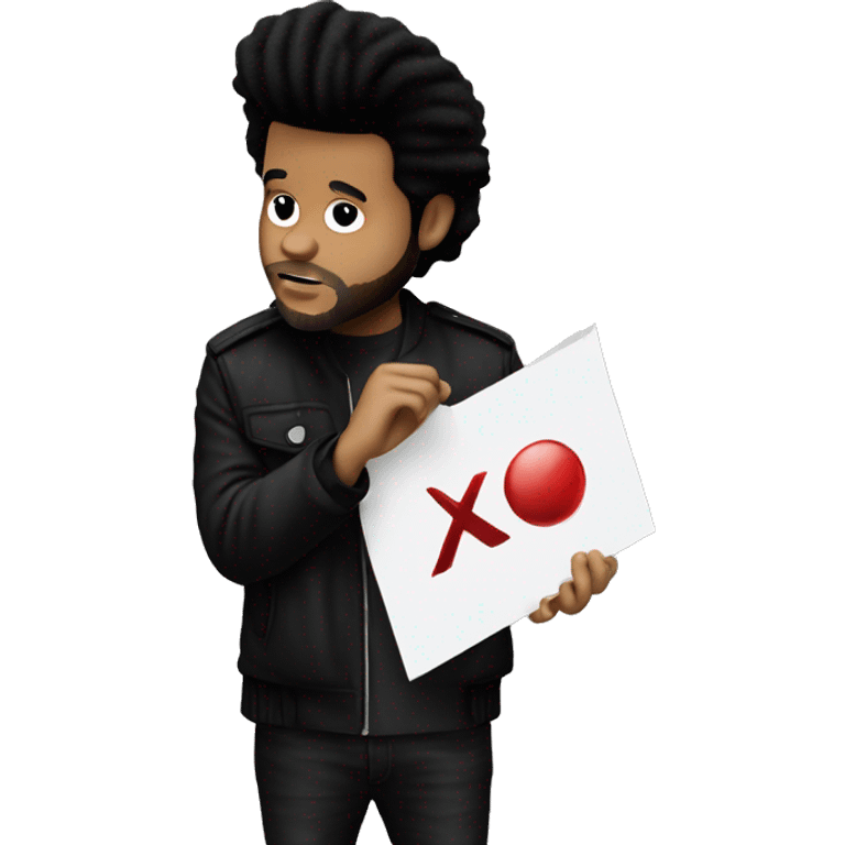 The Weeknd holding an XO sign  emoji