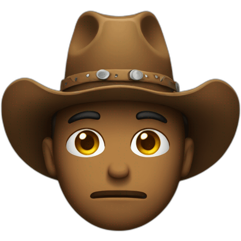 sad face with a cowboy hat emoji