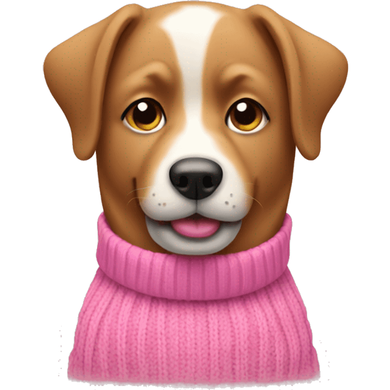 A dog with a pink sweater  emoji