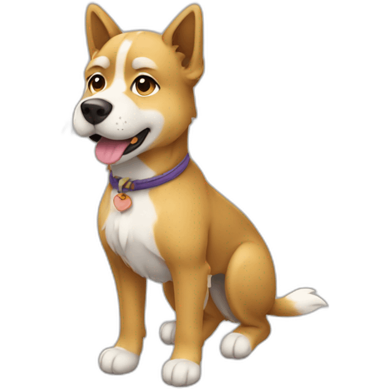 kokomi dog blond side full body emoji