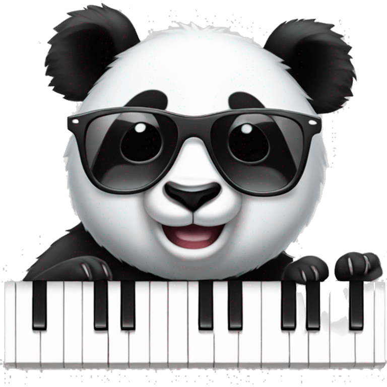 Panda playing keyboard with sunglasses on emoji AI Emoji Generator