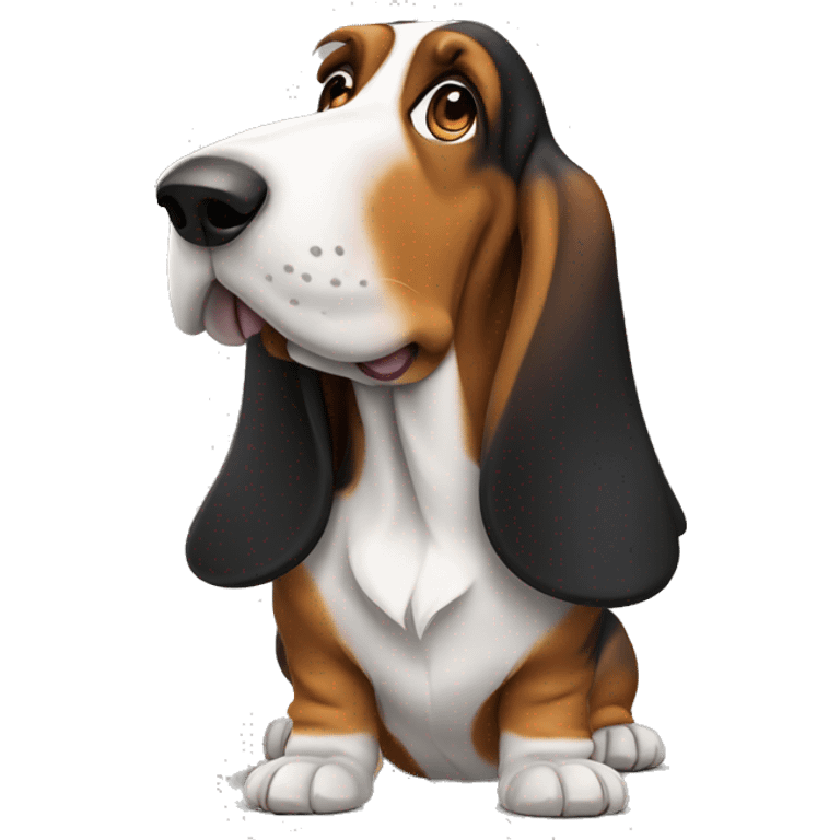 Tri-colour basset hound emoji