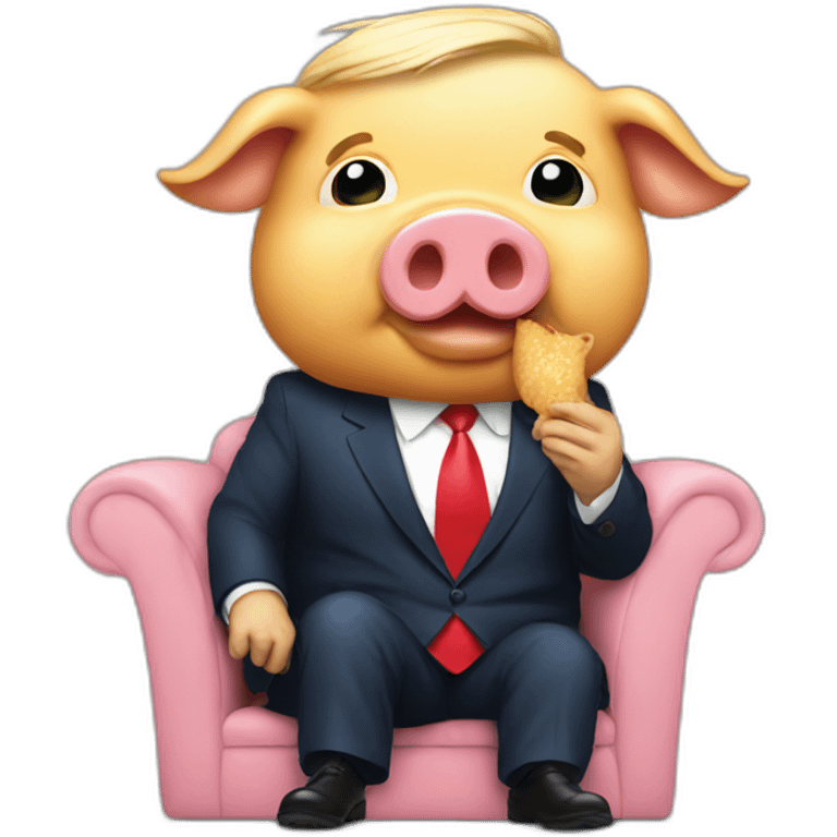 trump eating pig emoji