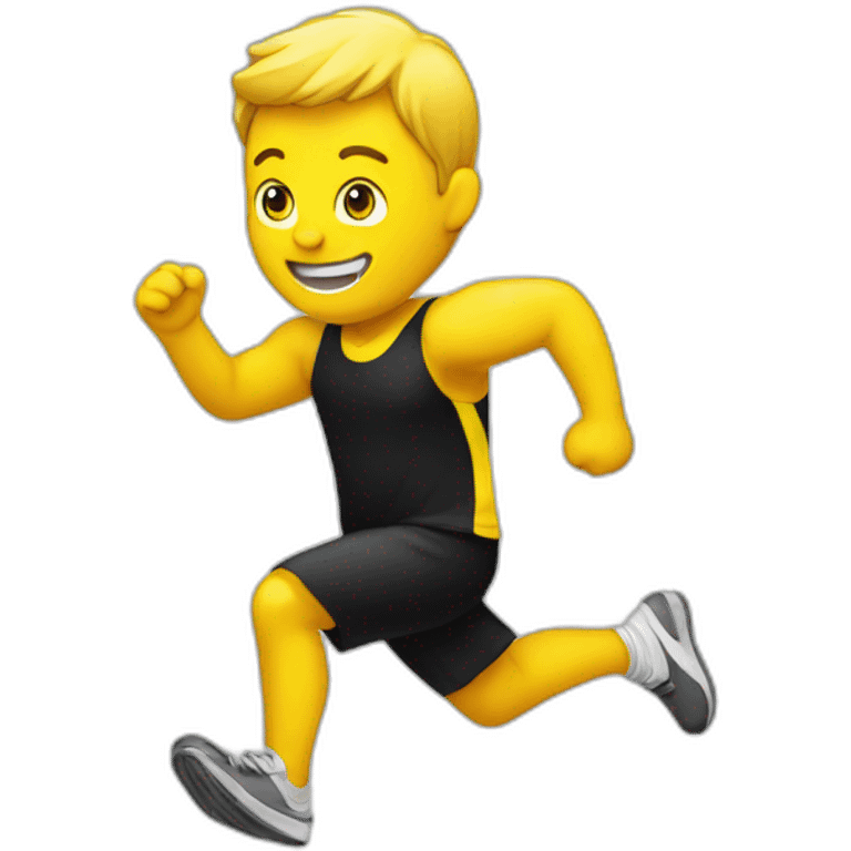 running man in black and yellow dress emoji