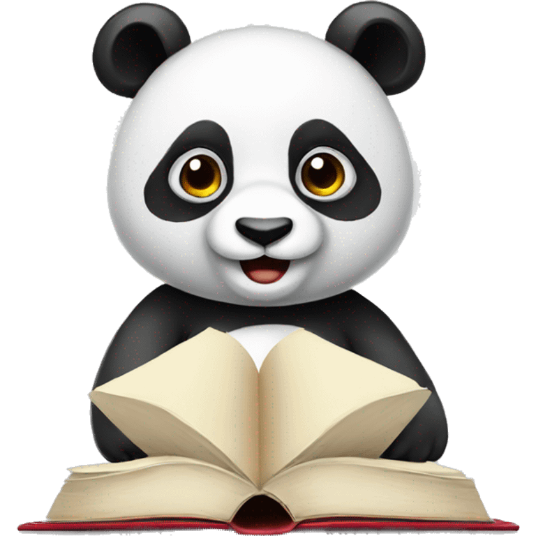 Panda with book emoji