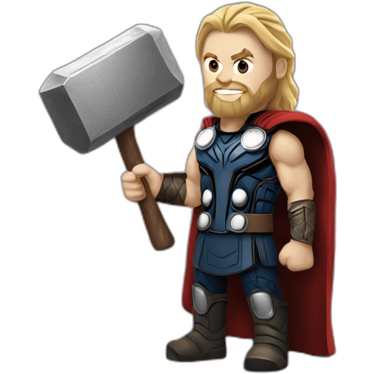 Thor marvel avengers movie realistic with hammer emoji