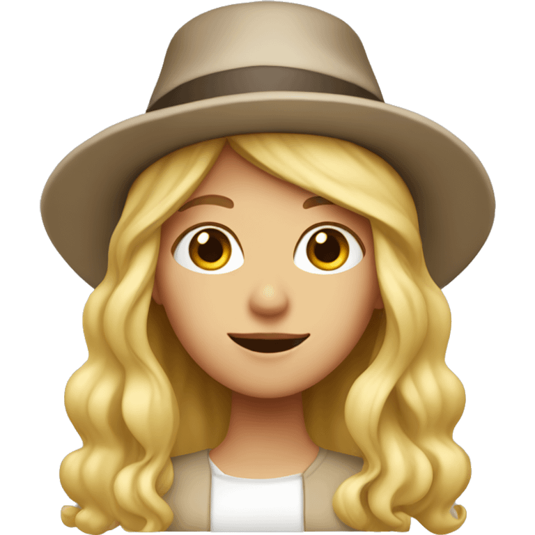 Girl with long blonde hair and baker hat emoji