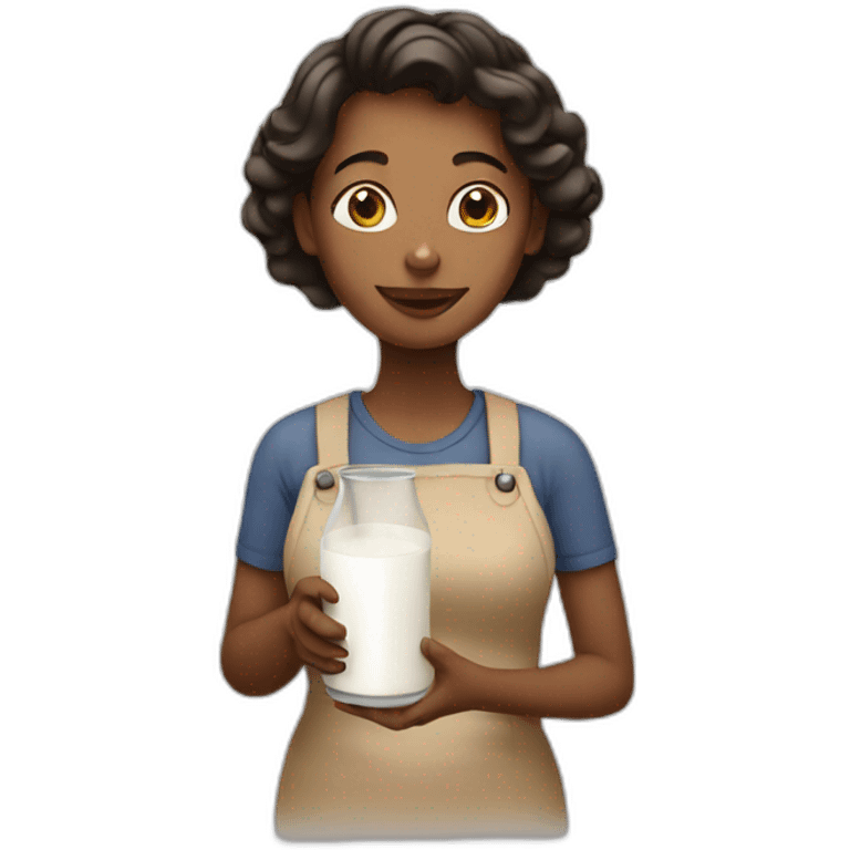 woman with milk emoji