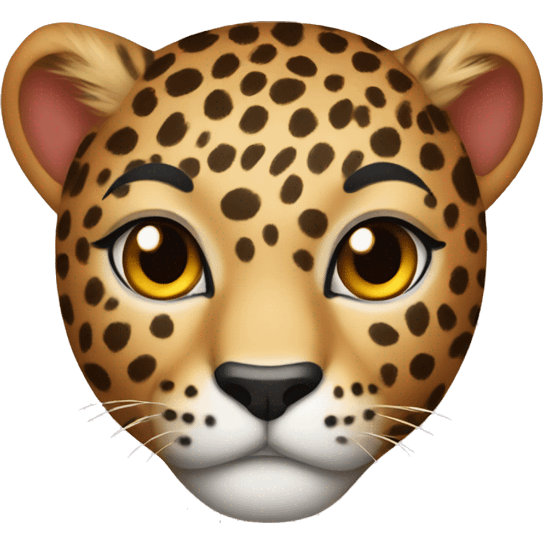 Leopard wearing a bow headband  emoji