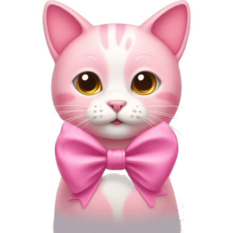 pink cat with bow emoji