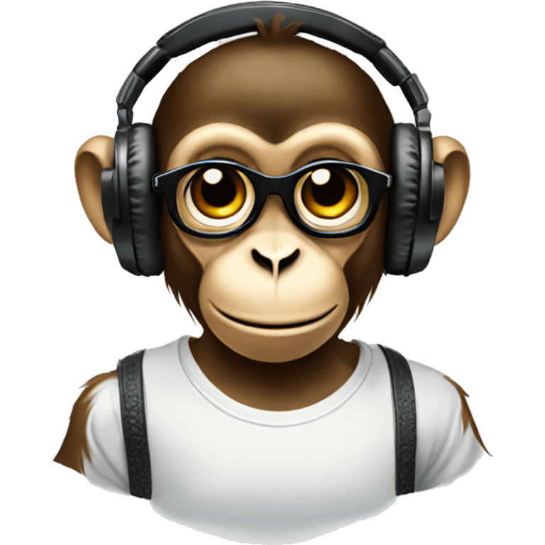 monkey being a dj  emoji