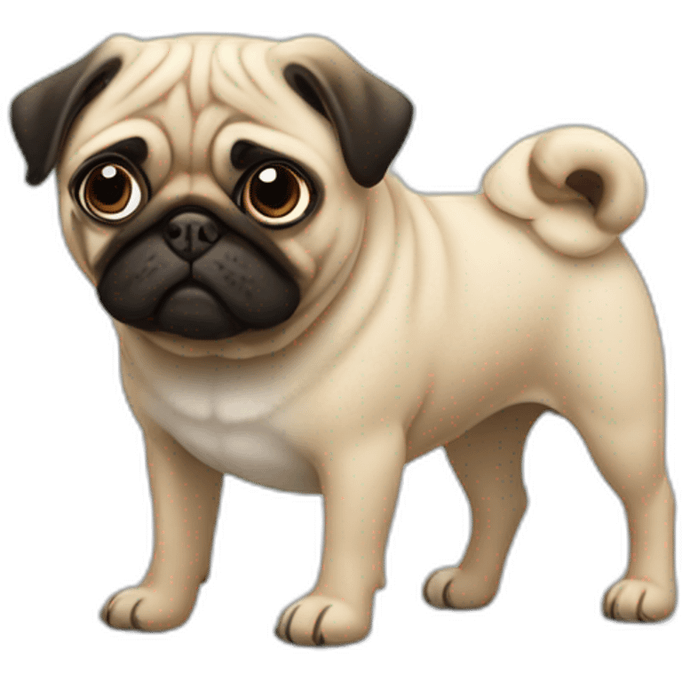 Pug missing one rear leg emoji